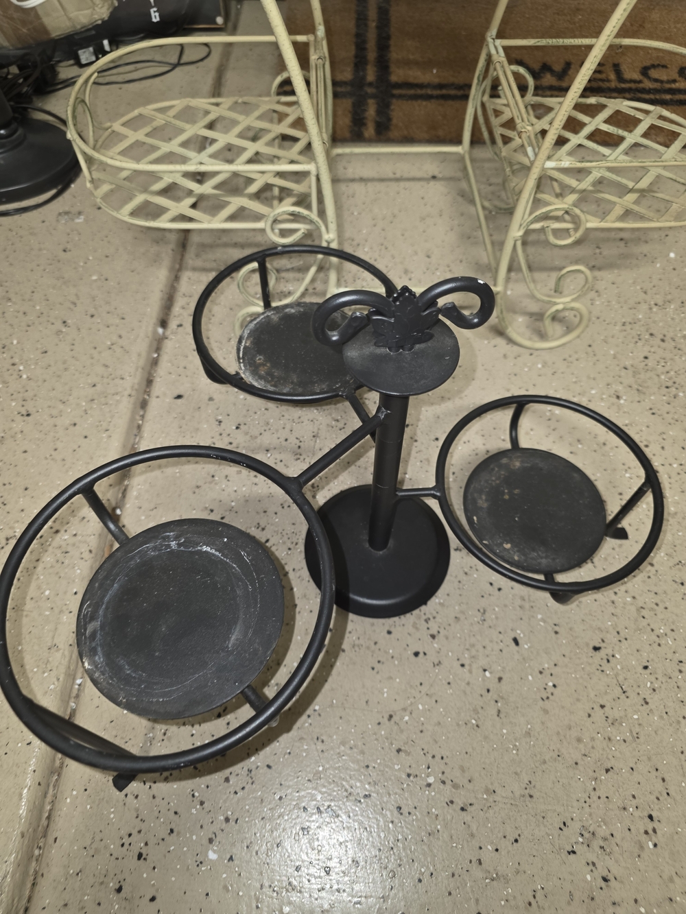 Longaberger Black Three-Arm Metal Display Stand